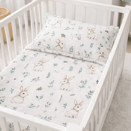 Постельное белье 1,5 спальное «Зайчики»