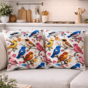 Наволочки декоративные 40х40 см с принтом Птицы, чехол для подушки из ткани DUCK