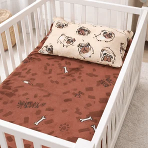Постельное белье 1,5 спальное «Мопсы»