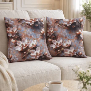 Наволочки декоративные 40х40 см с принтом Магнолия, чехол для подушки из ткани DUCK