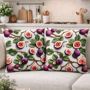 Наволочки 5D декоративные 40х40 см с принтом Инжир, чехол для подушки из ткани DUCK