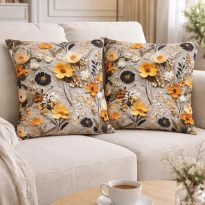Наволочки декоративные 40х40 см с принтом Цветочная поляна, чехол для подушки из ткани DUCK