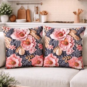 Наволочки декоративные 40х40 см с принтом Марцепановые цветы, чехол для подушки из ткани DUCK