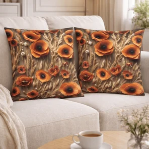 Наволочки декоративные 40х40 см с принтом Маки, чехол для подушки из ткани DUCK