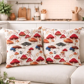 Наволочки 5D декоративные 40х40 см с принтом Мухоморы, чехол для подушки из ткани DUCK